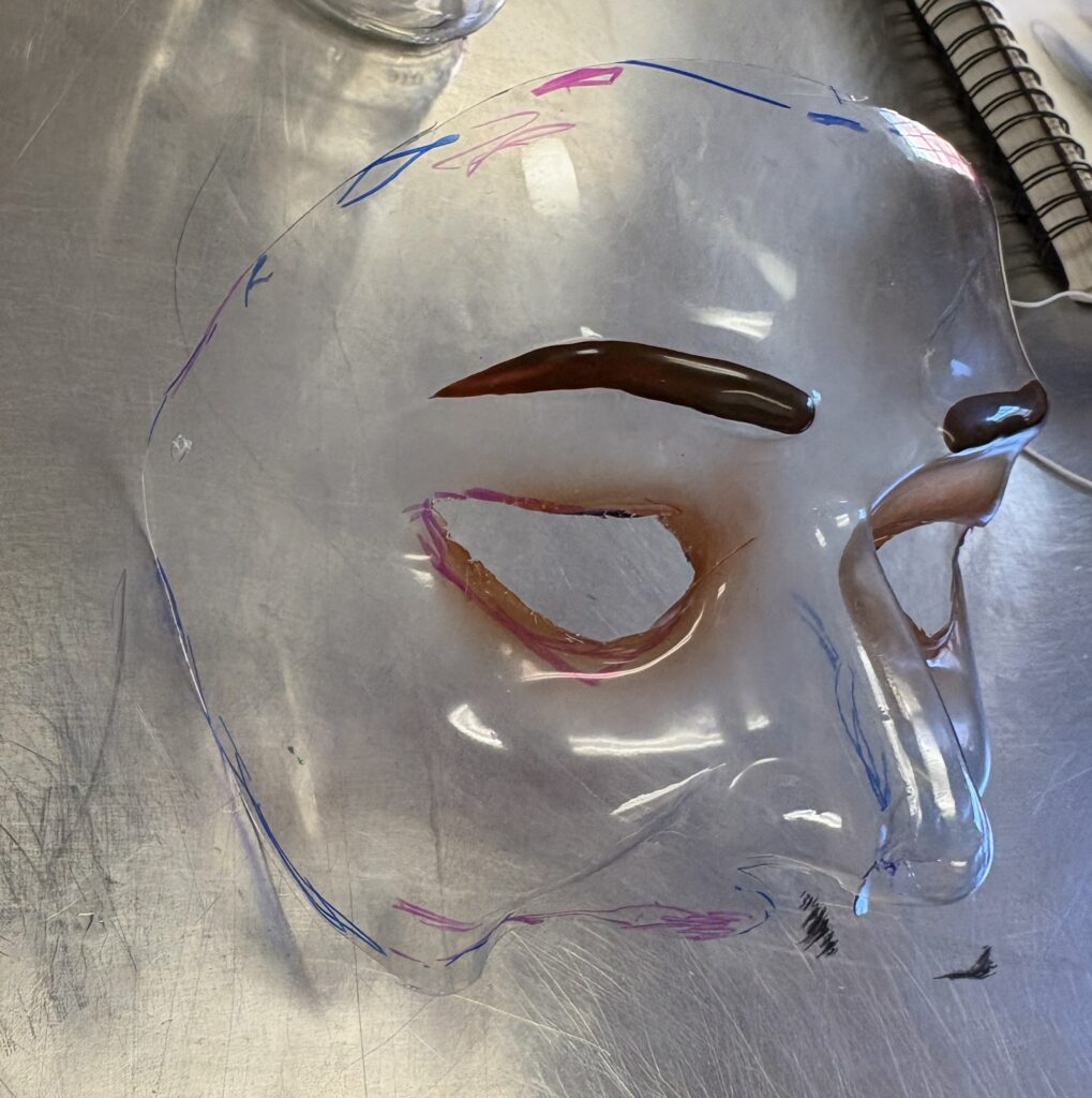 A clear half face mask